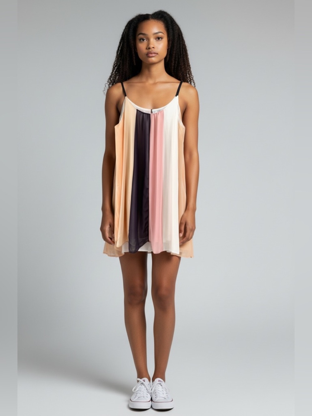 NWT She + Sky Multi Color Stripe Dress Size Large
